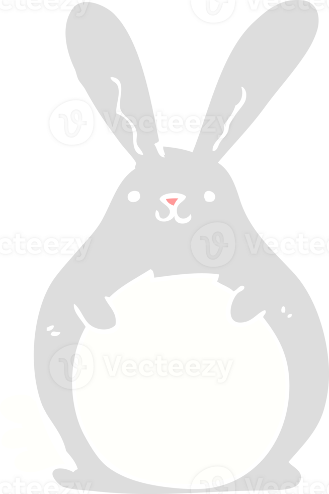 flat color style cartoon rabbit png