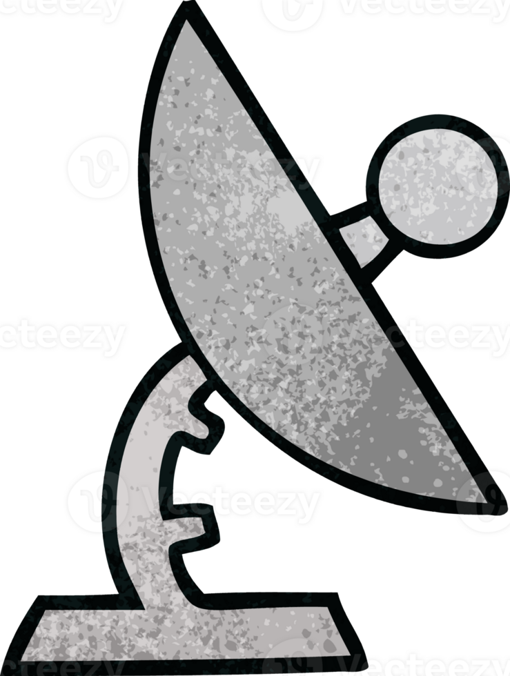 retro grunge texture cartoon of a satelite dish png