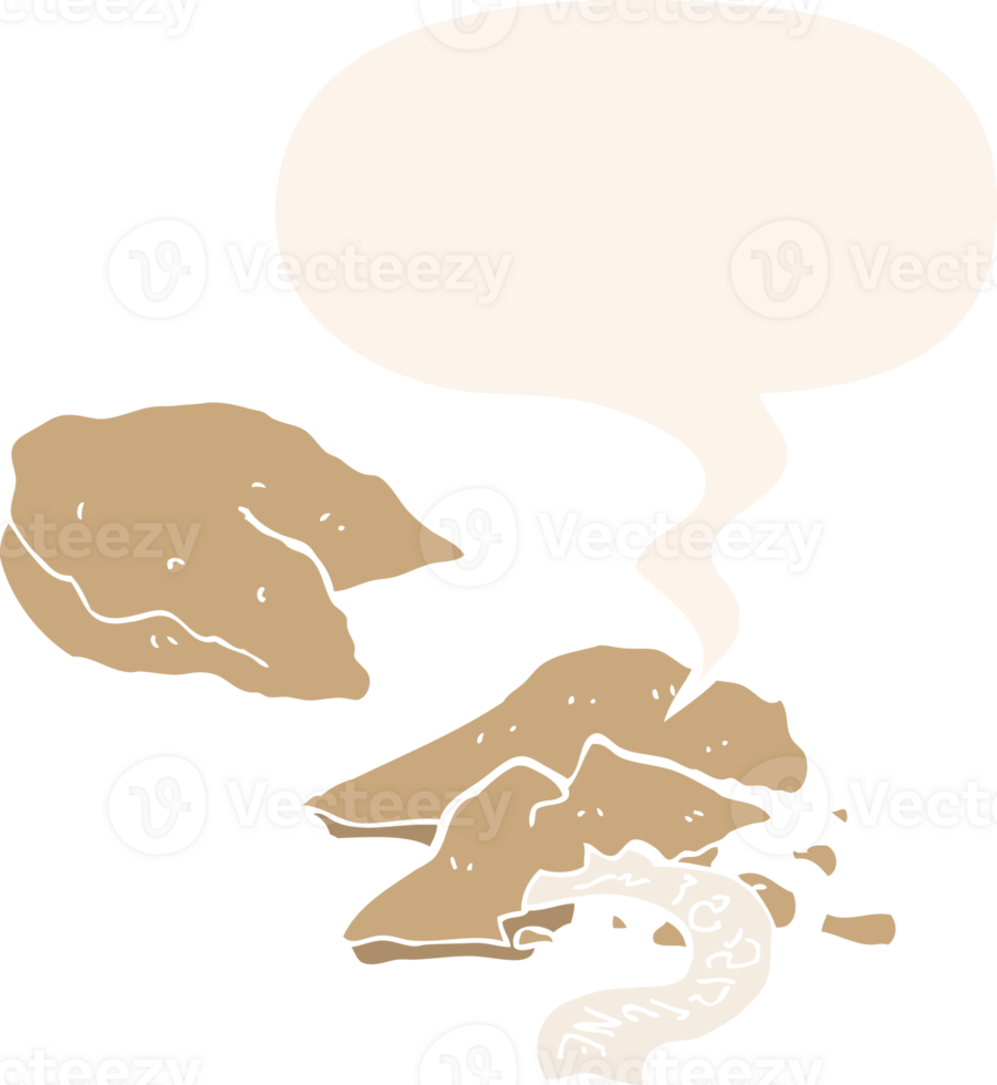 cartoon fortune cookies with speech bubble in retro style png