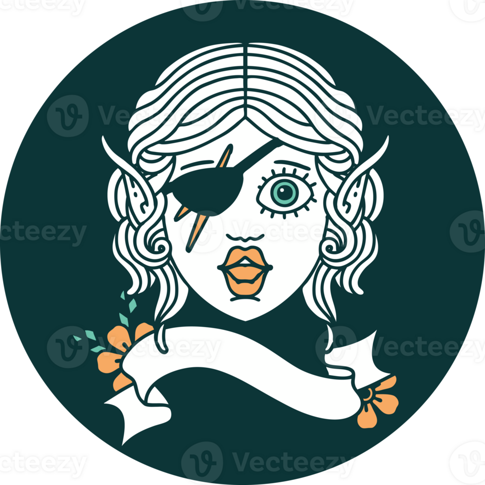 icon of elf rogue character face png