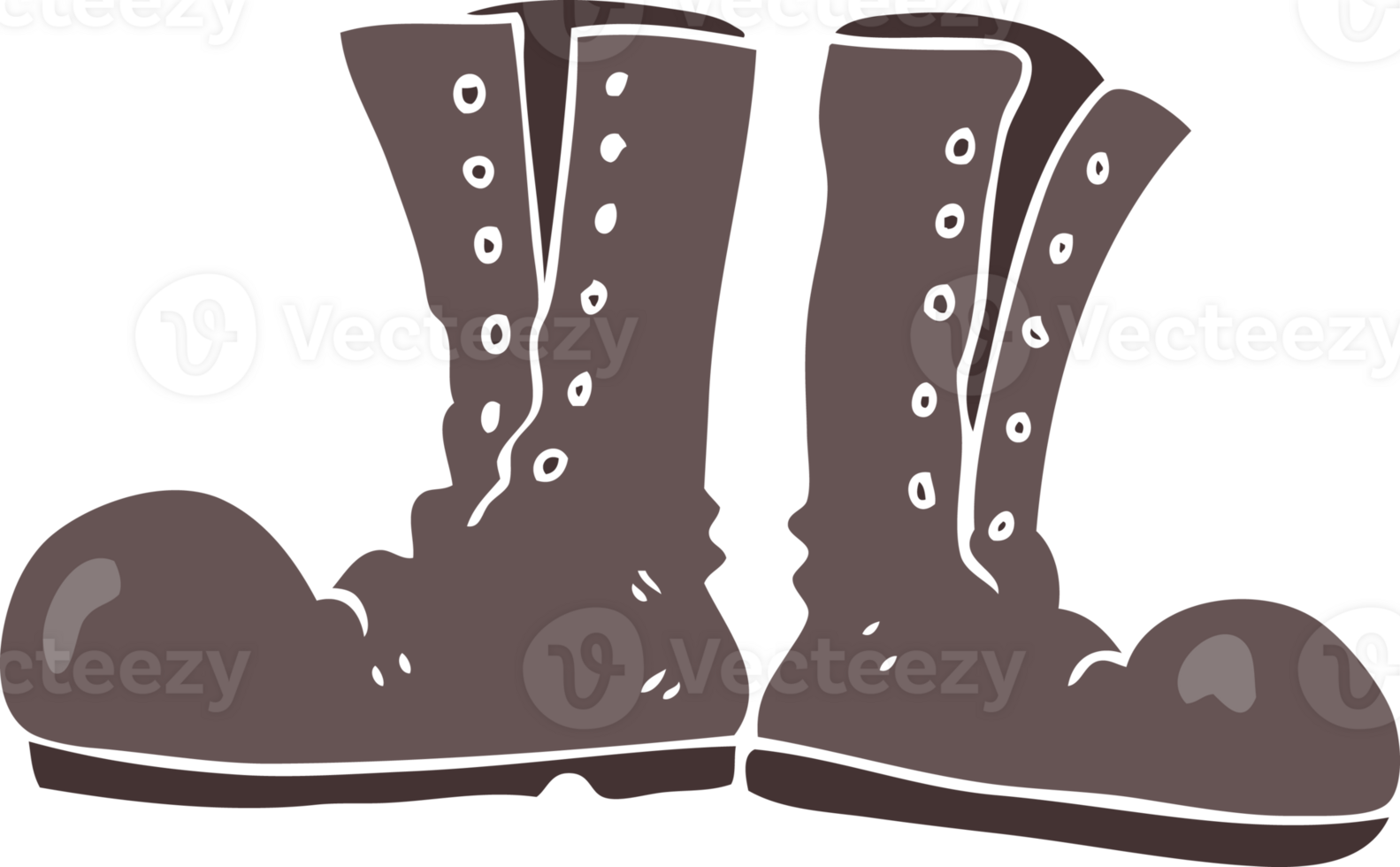 flat color illustration of shiny army boots png