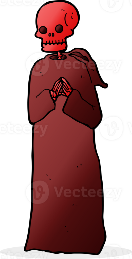cartoon spooky skeleton in robe png