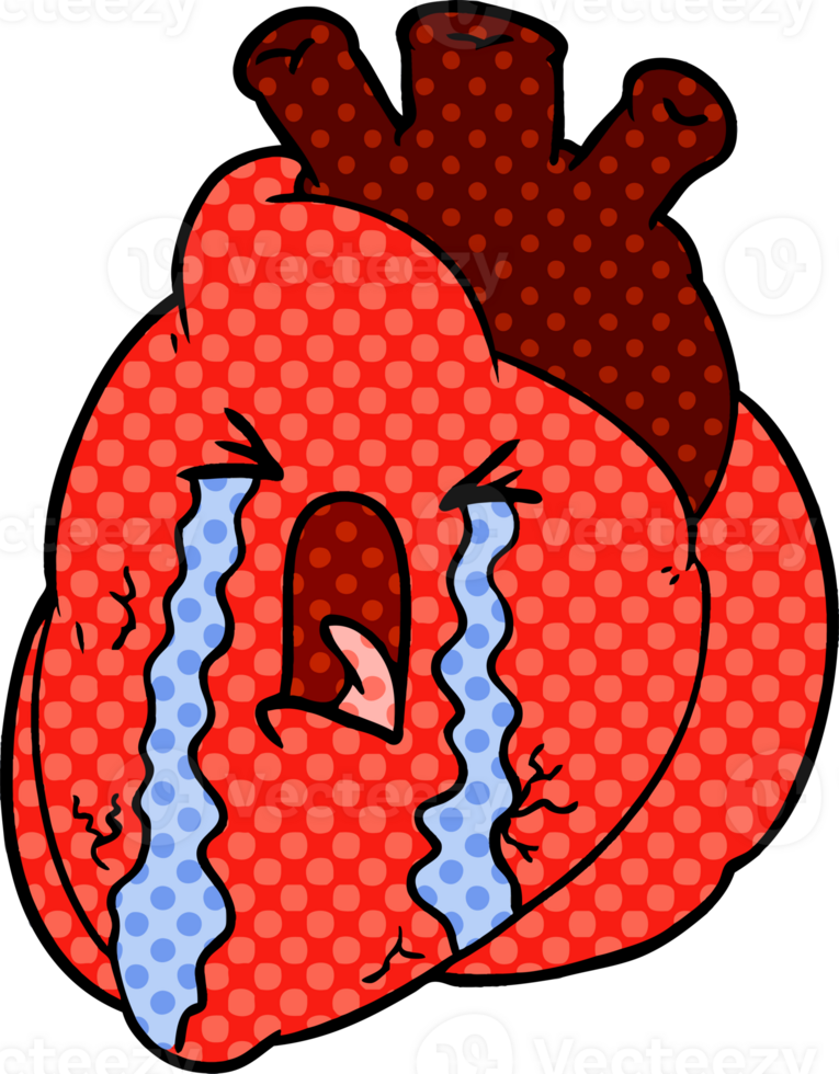 cartoon heart crying png