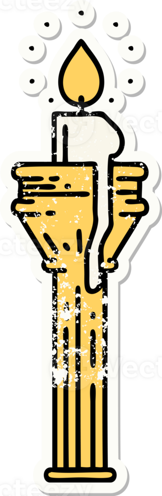 distressed sticker tattoo in traditional style of a candelabra png