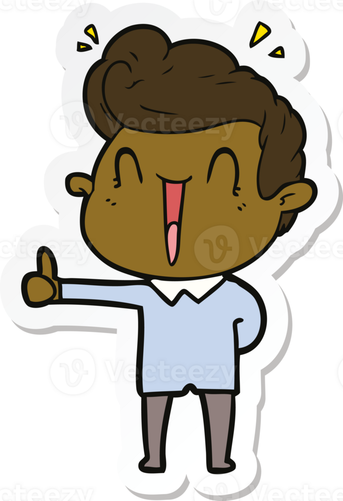 sticker of a cartoon excited man png