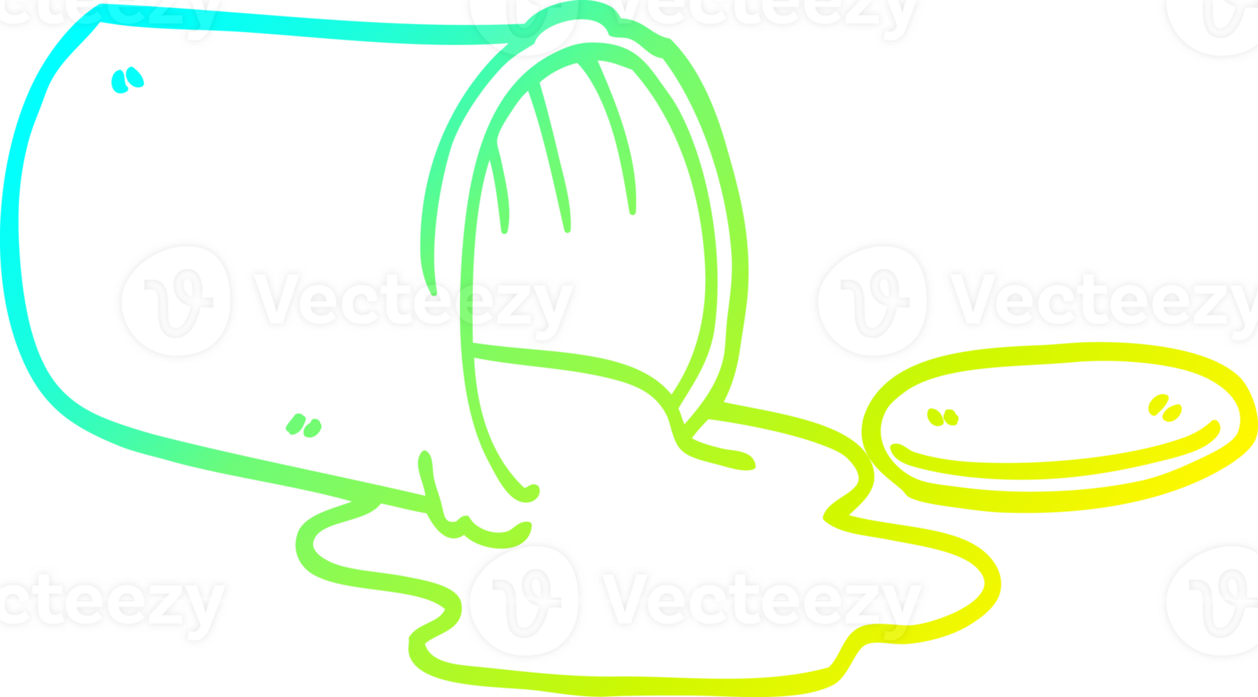 cold gradient line drawing of a cartoon spilt paint png