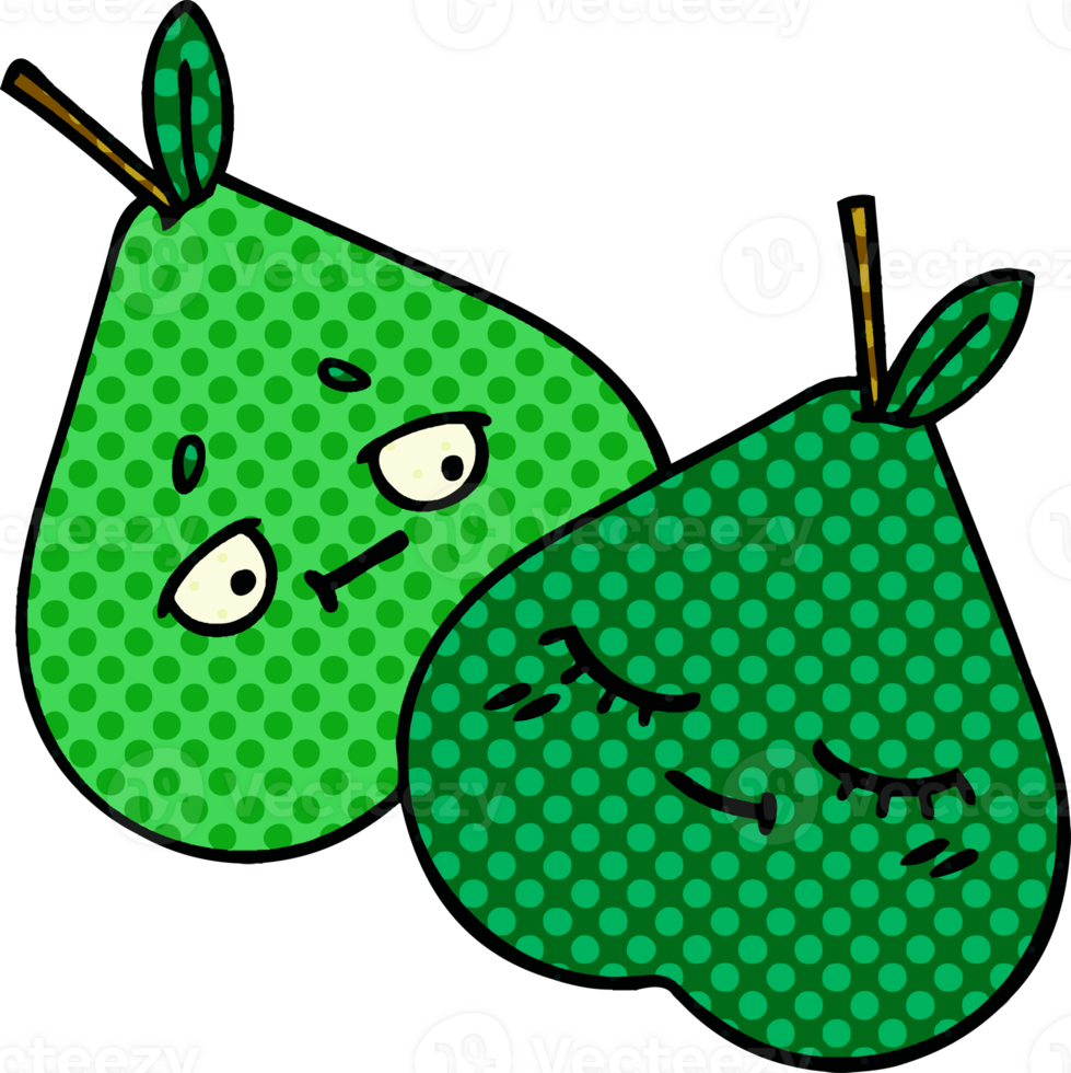 comic book style cartoon of a pears png