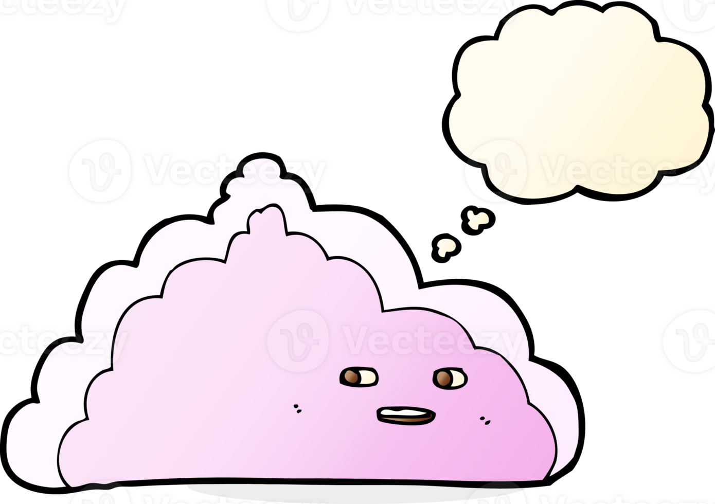 cartoon cloud with thought bubble png