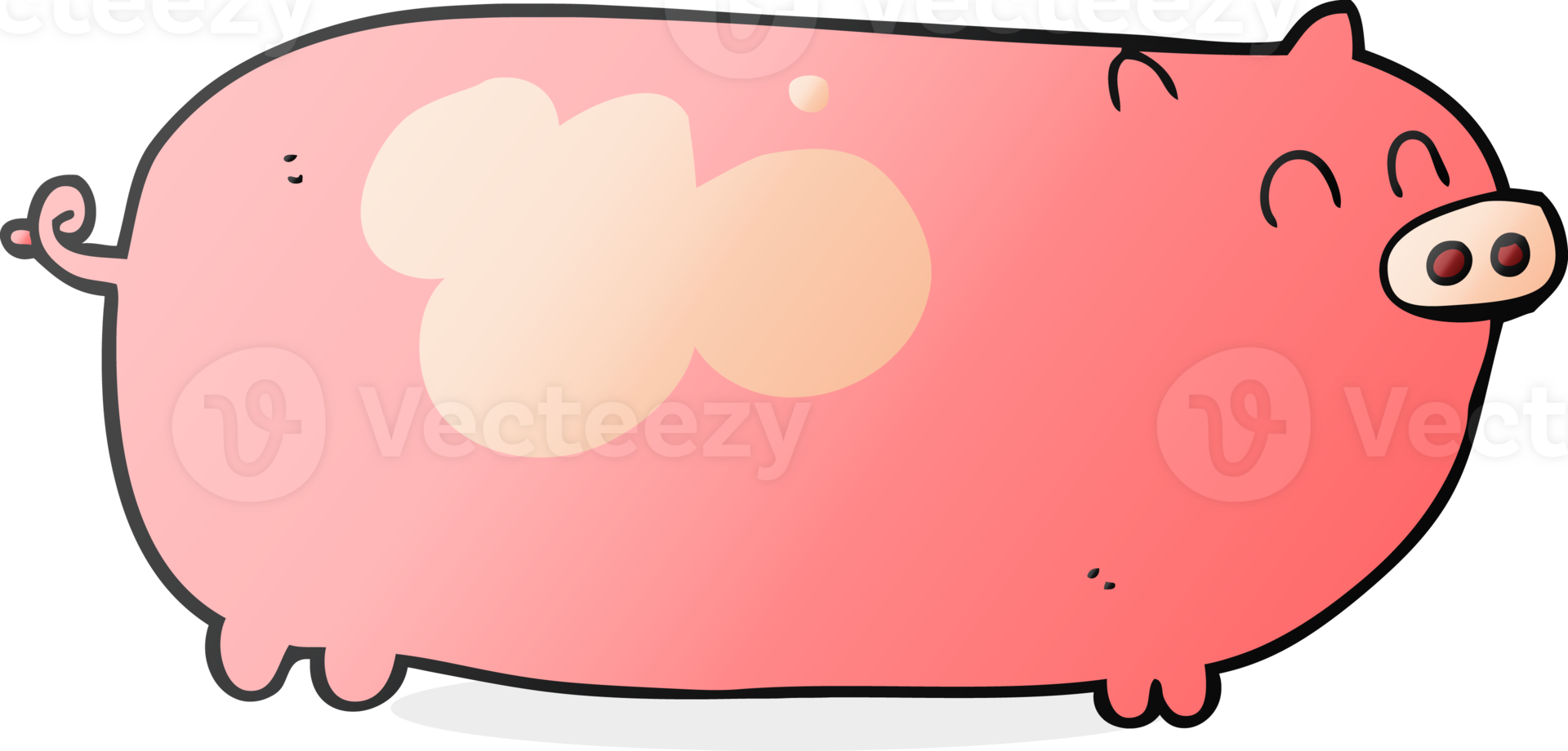 hand drawn cartoon pig png