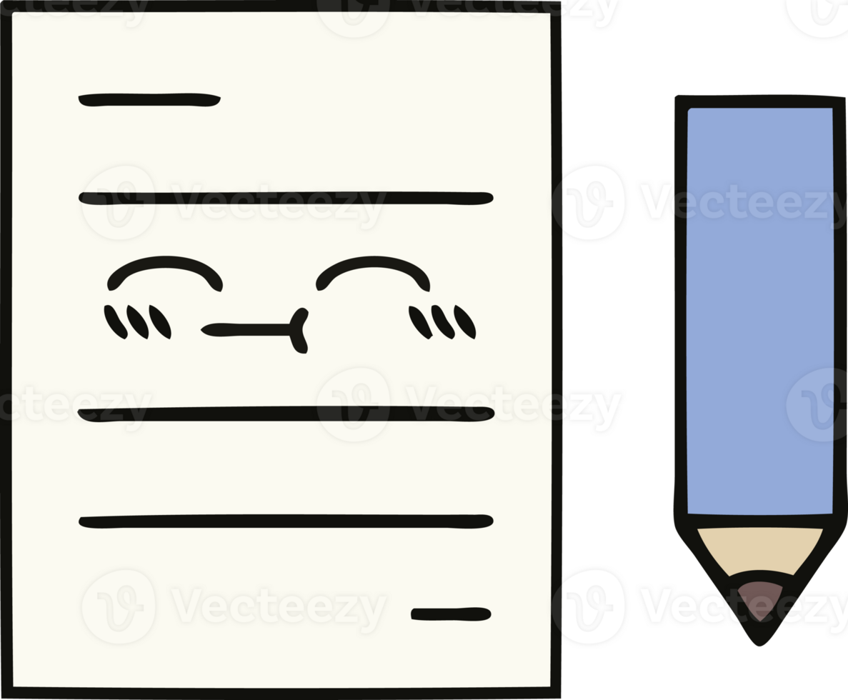 cute cartoon of a test paper png