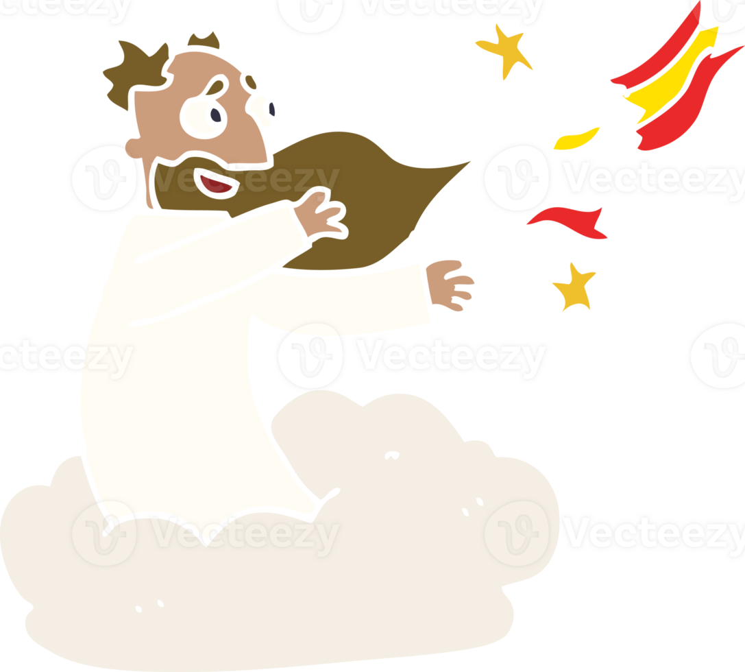 dio di doodle del fumetto che crea l'universo png