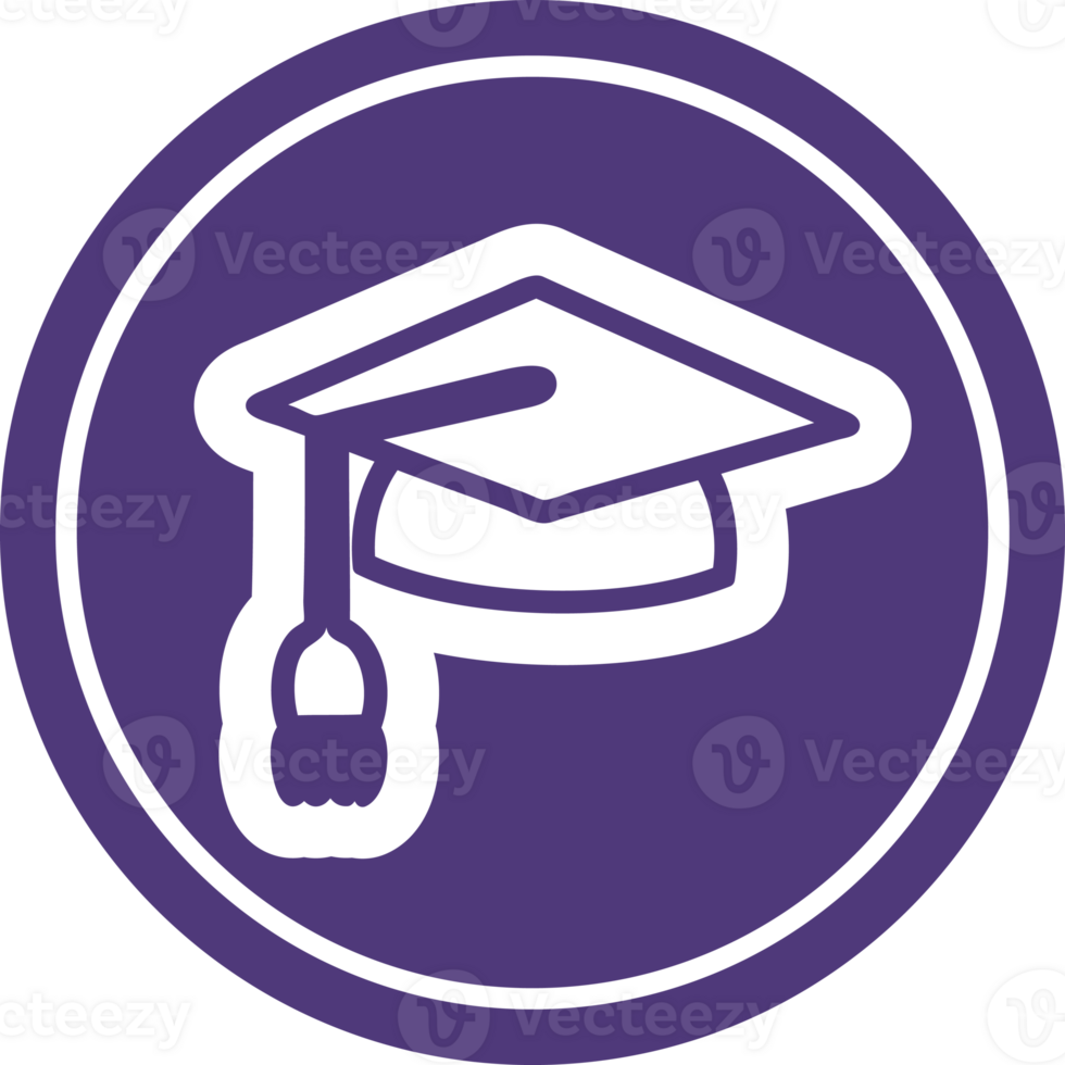 graduation cap circular icon symbol png