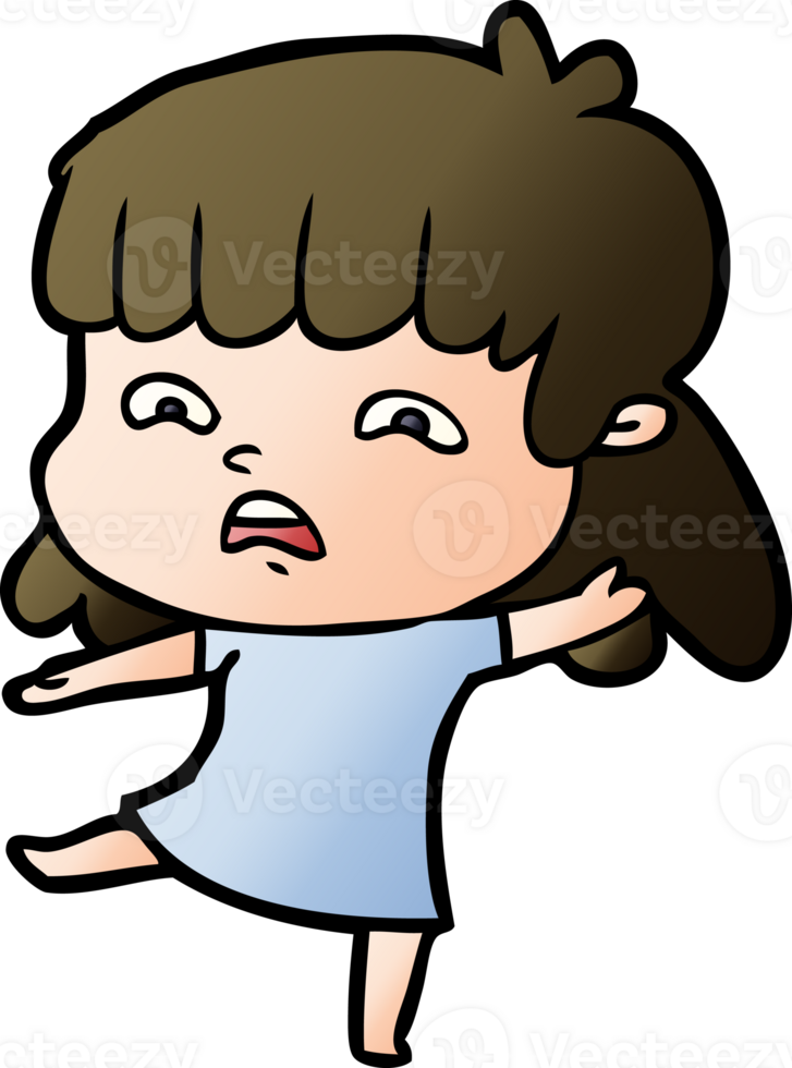 cartoon worried woman png