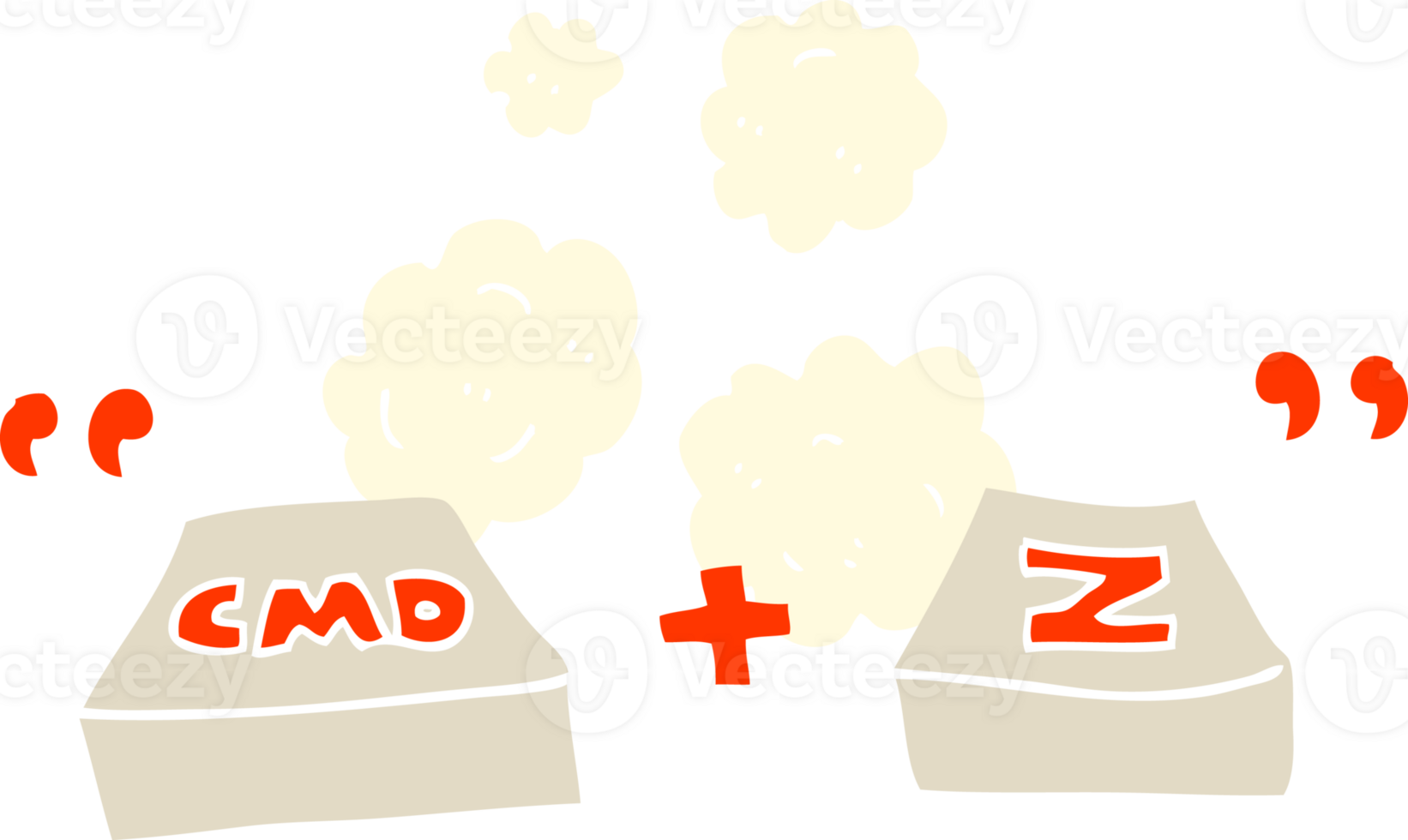 flat color illustration of command Z function png