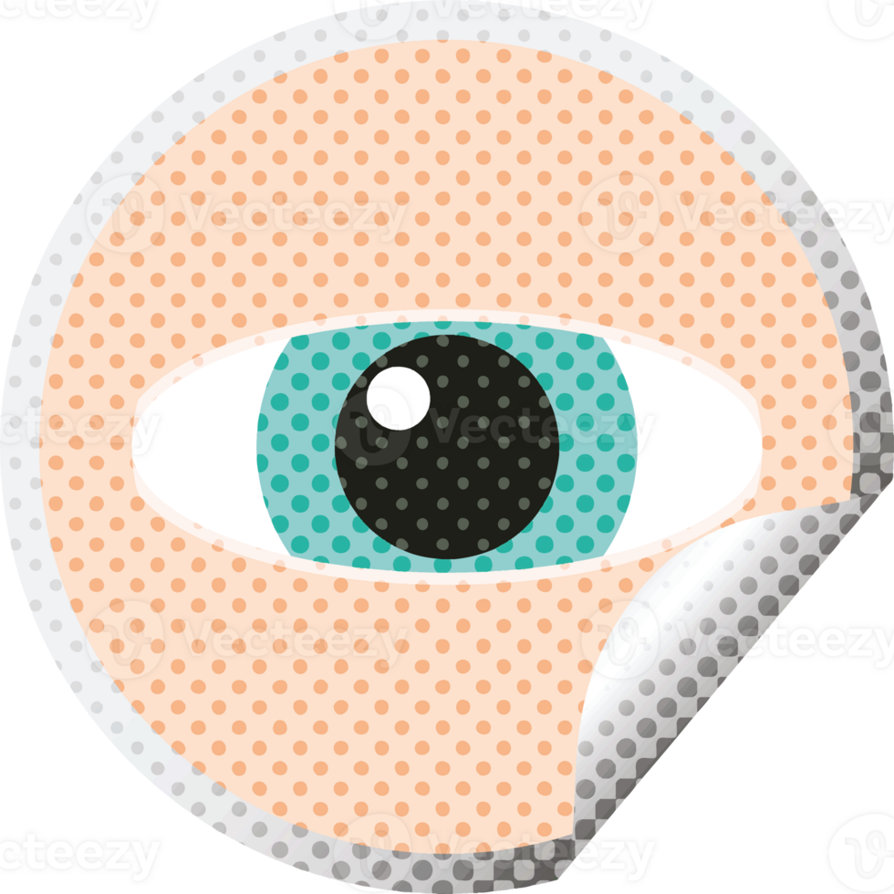 staring eye graphic   illustration circular sticker png