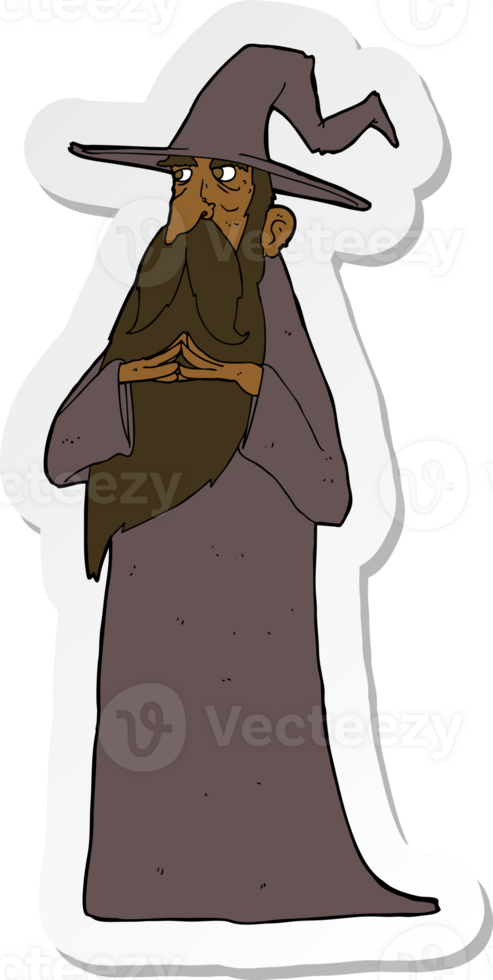 sticker of a cartoon wizard png