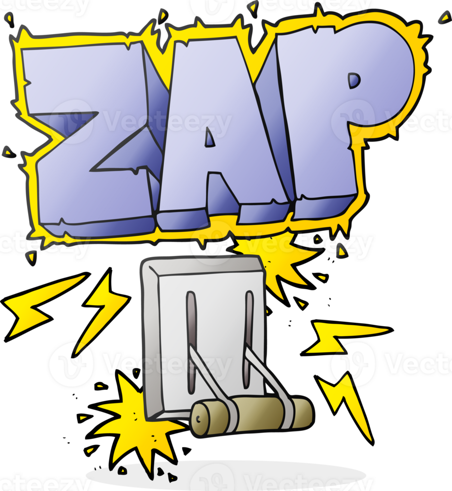 hand drawn cartoon electrical switch zapping png