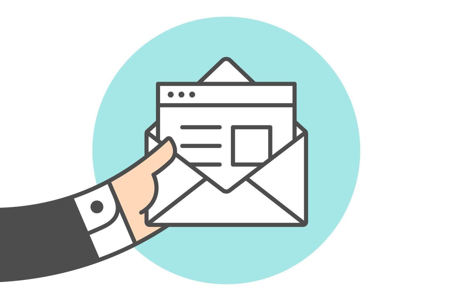 Icon of new open mail envelope vector