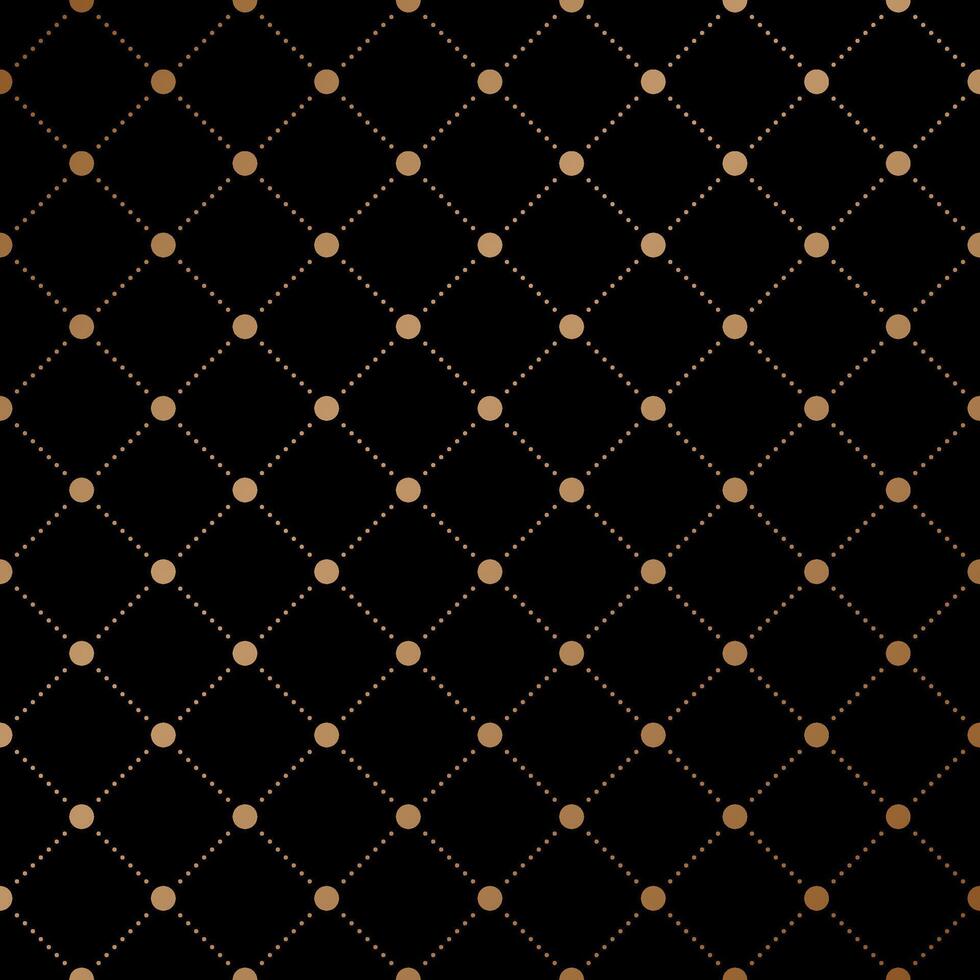 Gold veil seamless pattern on black background. Illustration. vector