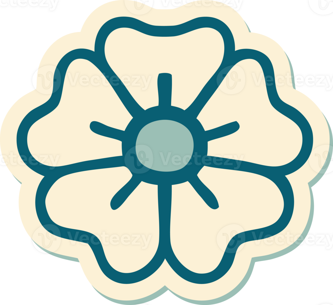 sticker of tattoo in traditional style of a flower png