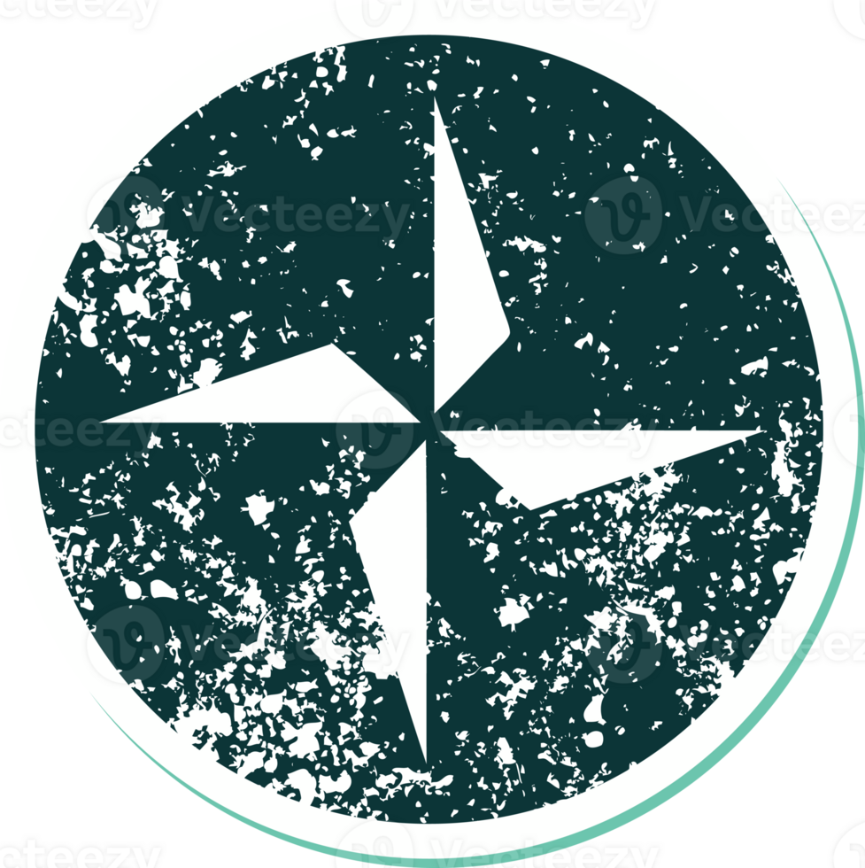 iconic distressed sticker tattoo style image of a star png