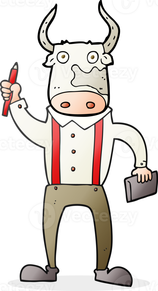 hand drawn cartoon bull man png