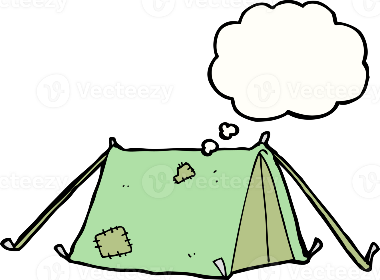 cartoon traditional tent with thought bubble png