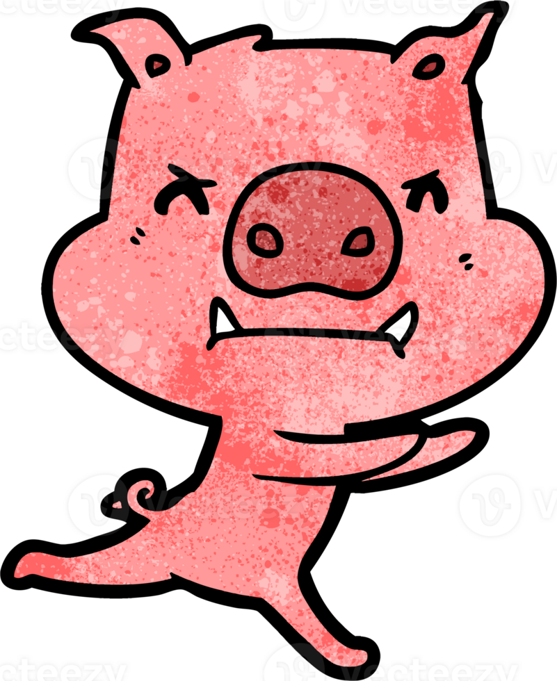 angry cartoon pig png