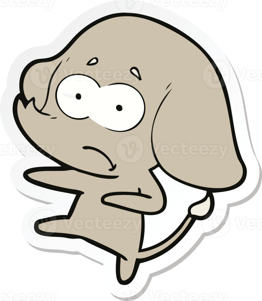 sticker of a cartoon unsure elephant png
