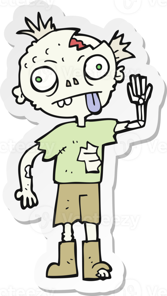 sticker of a cartoon zombie png