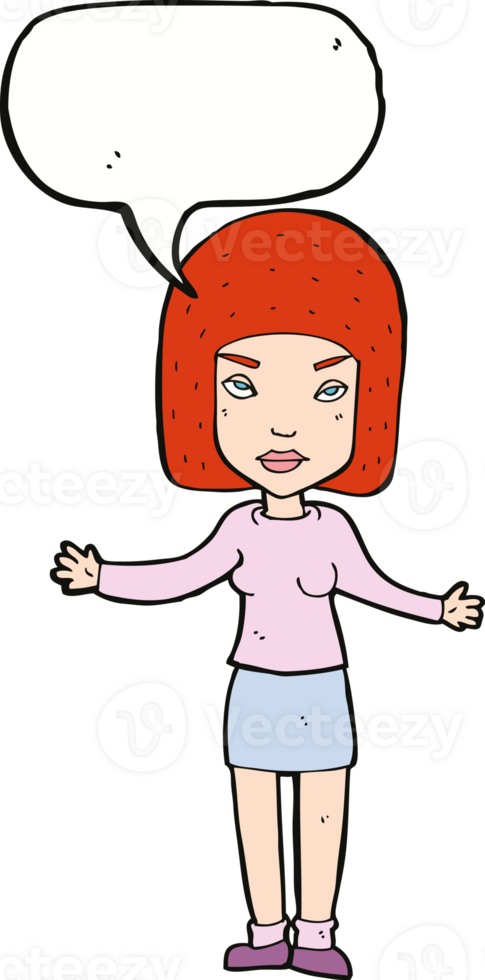 cartoon annoyed woman with speech bubble png