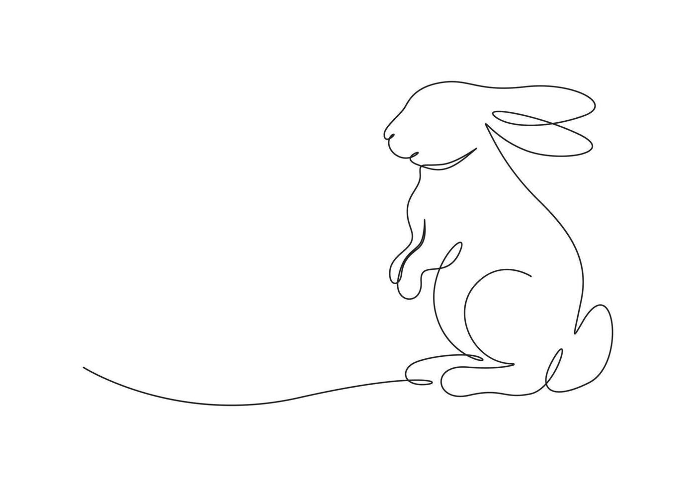 Rabbit continuous one line drawing premium illustration vector