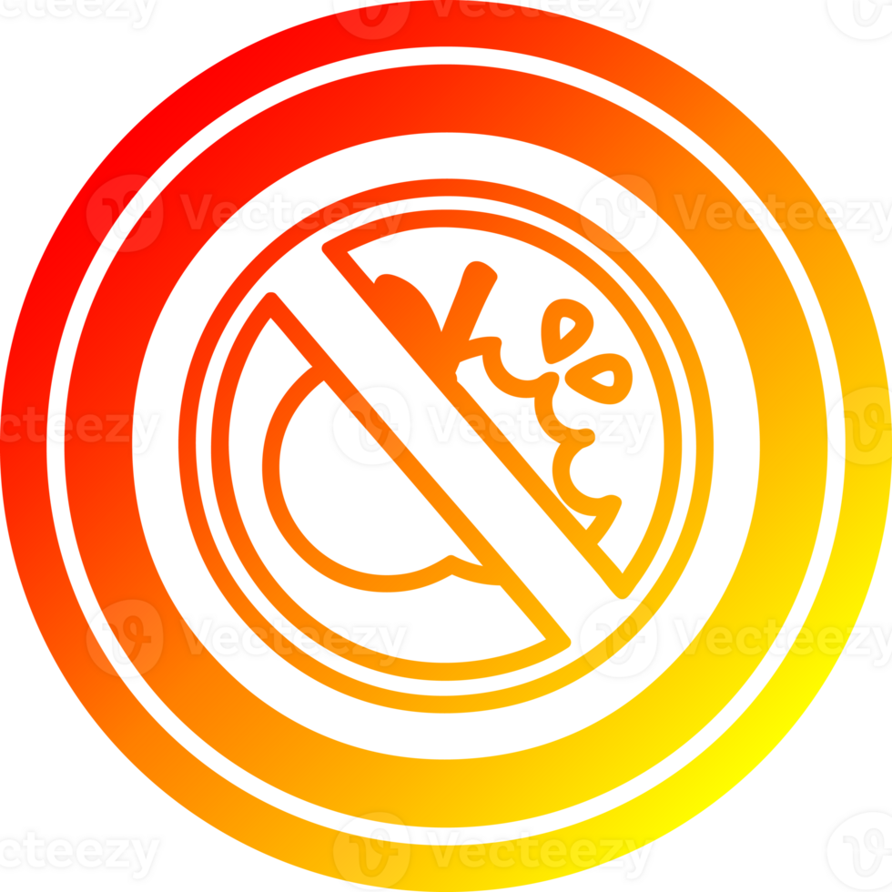 no healthy food circular icon with warm gradient finish png