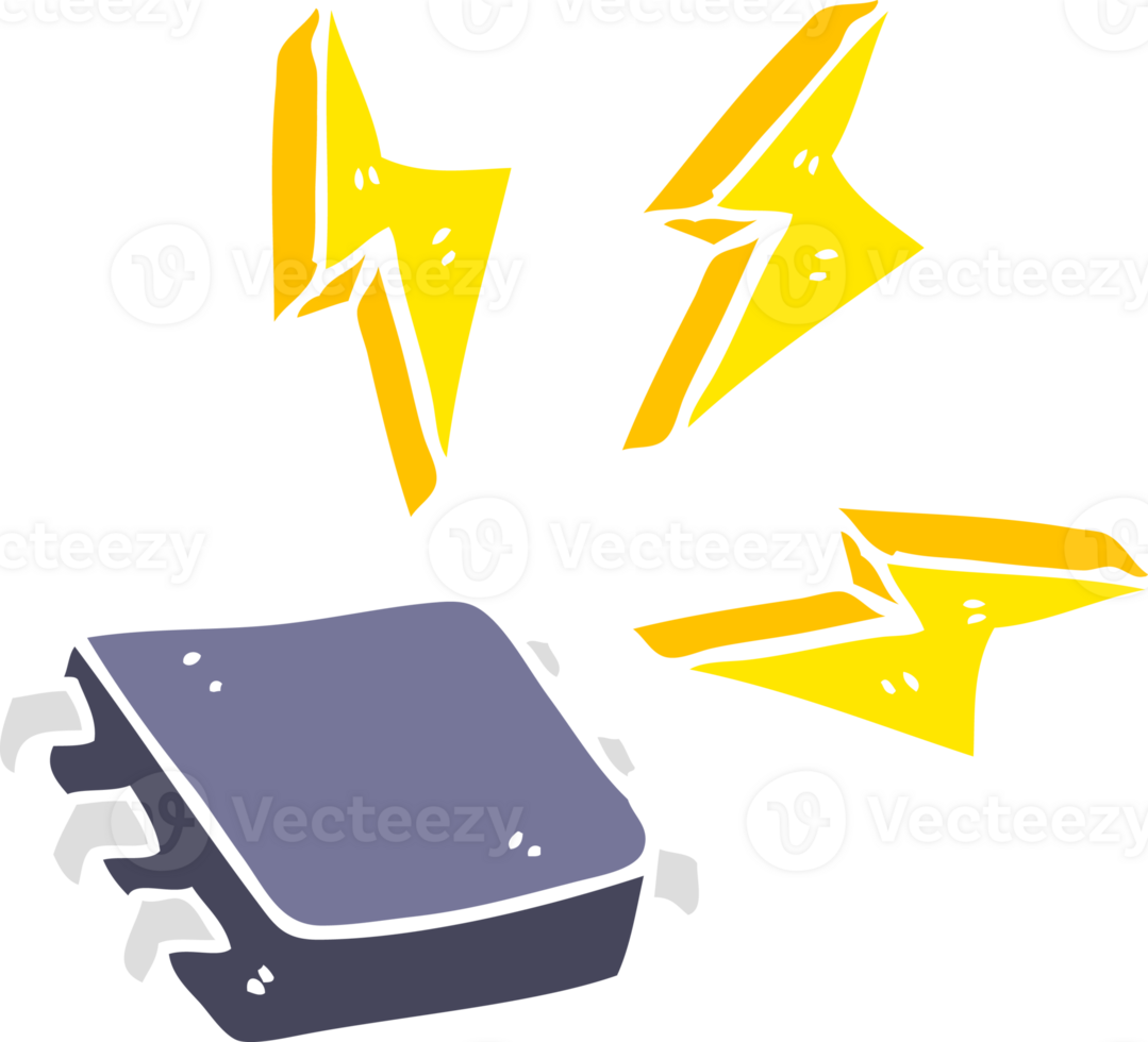 flat color illustration of computer chip png