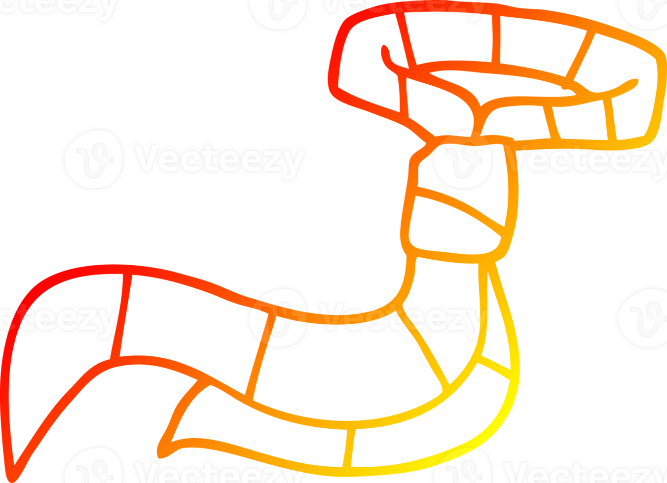 warm gradient line drawing of a cartoon office tie png