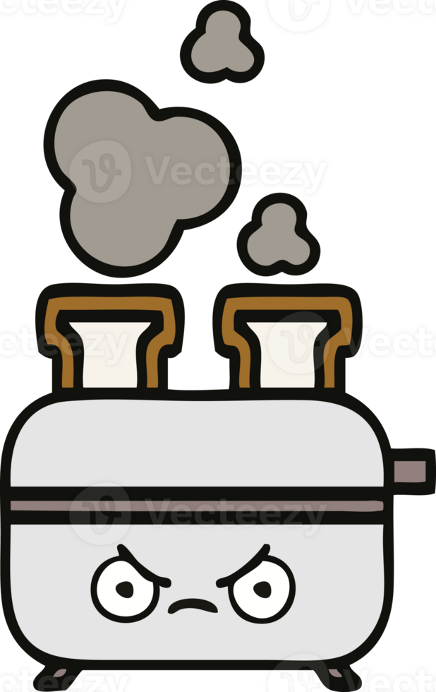 cute cartoon of a of a toaster png