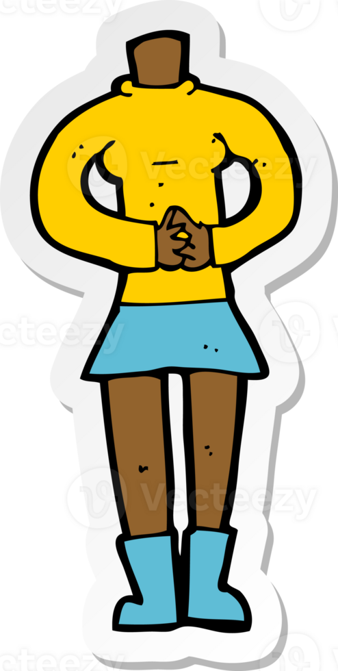 sticker of a cartoon female body png