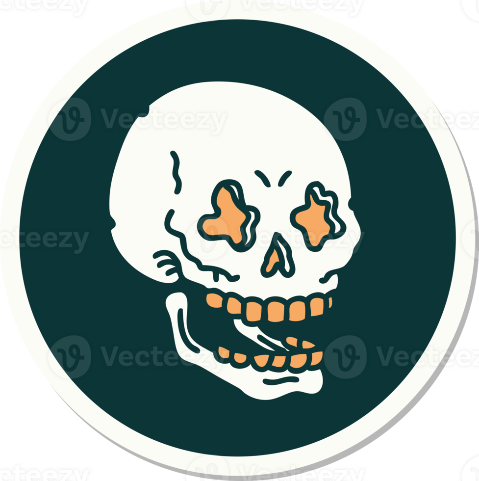 sticker of tattoo in traditional style of a skull png