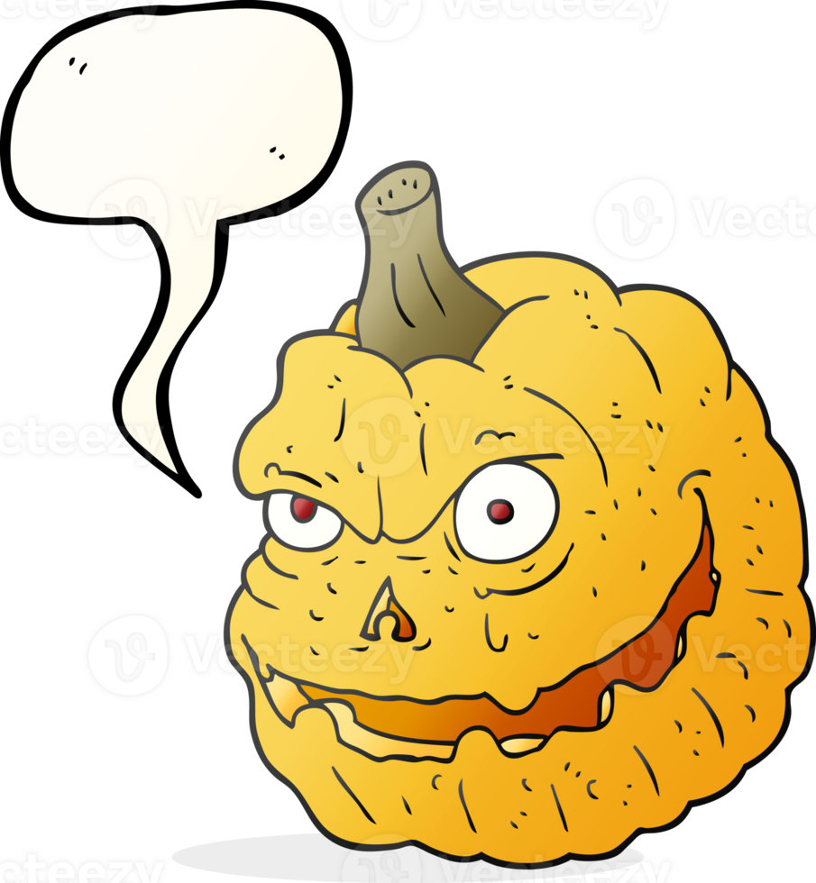 hand drawn speech bubble cartoon spooky pumpkin png