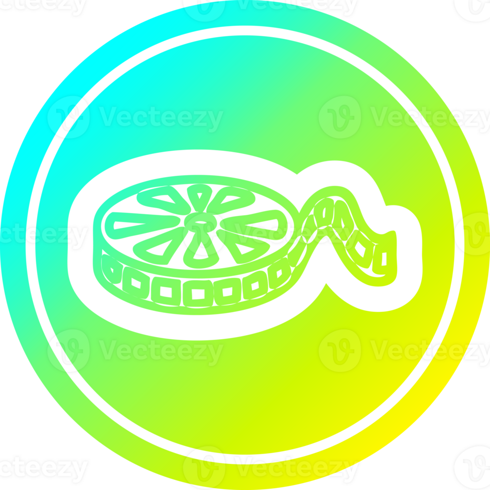 movie film reel circular icon with cool gradient finish png
