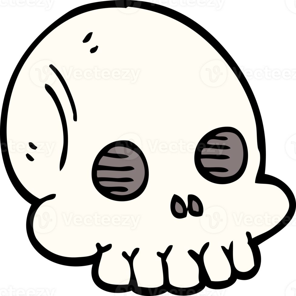 cartoon doodle halloween skull png