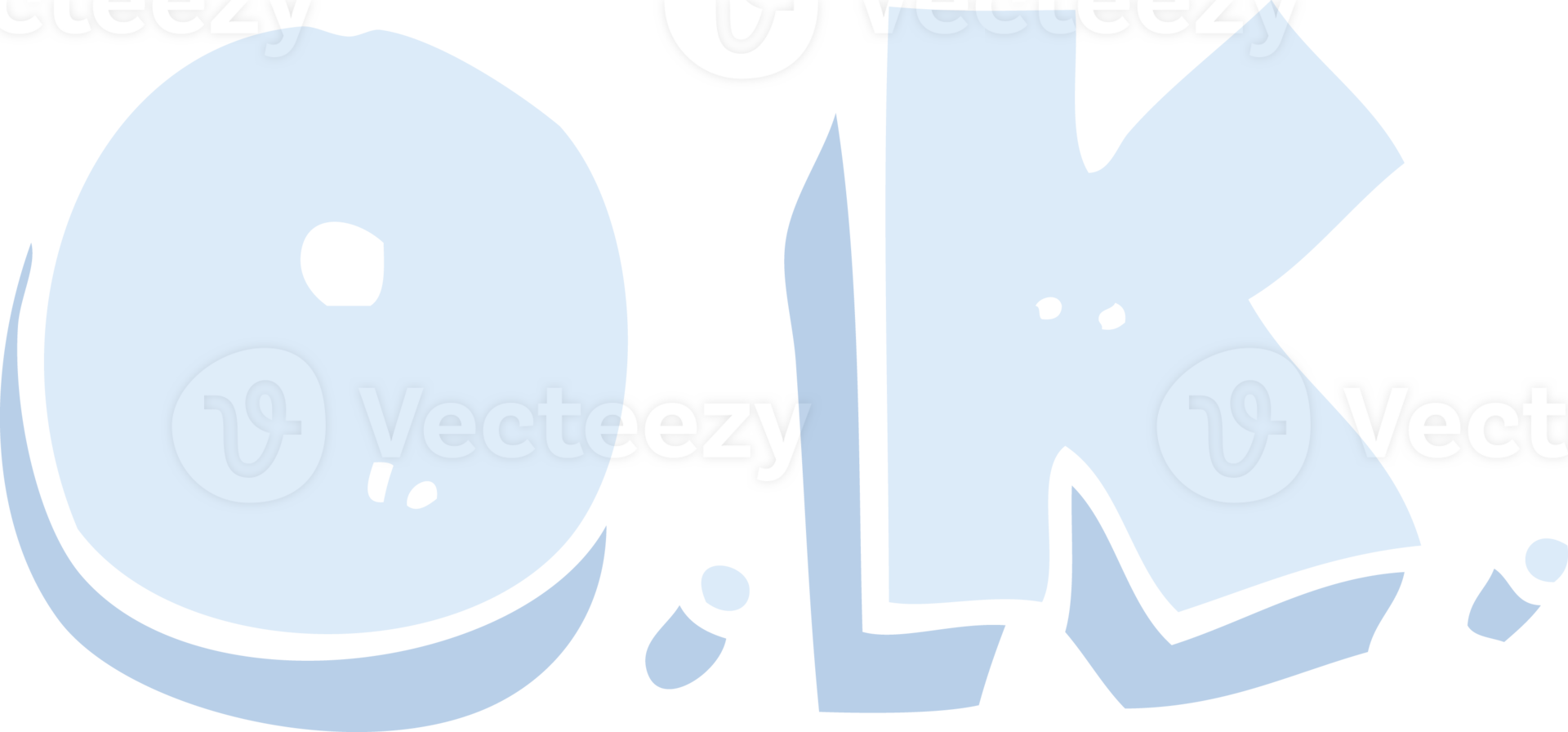 flat color illustration of word OK png
