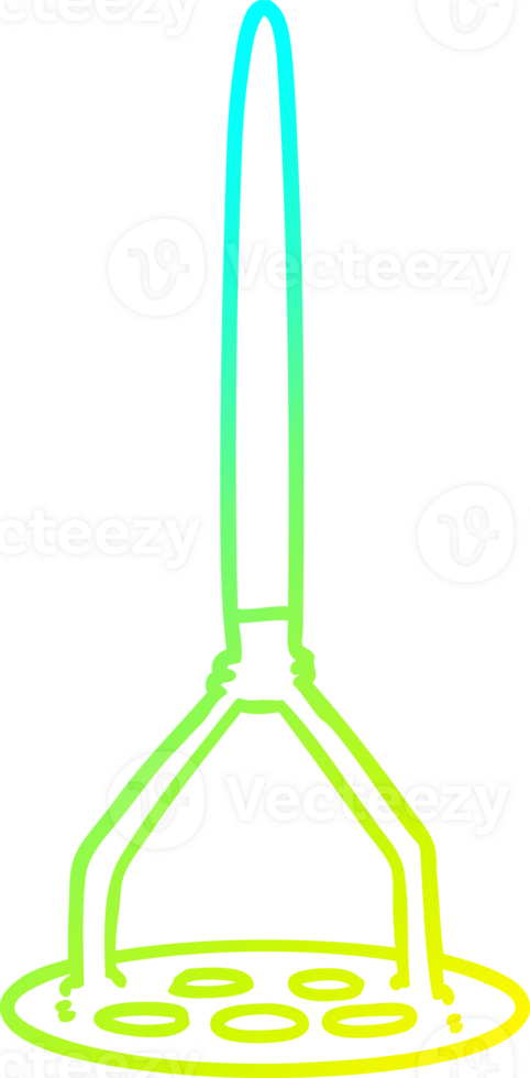cold gradient line drawing of a cartoon potato masher png