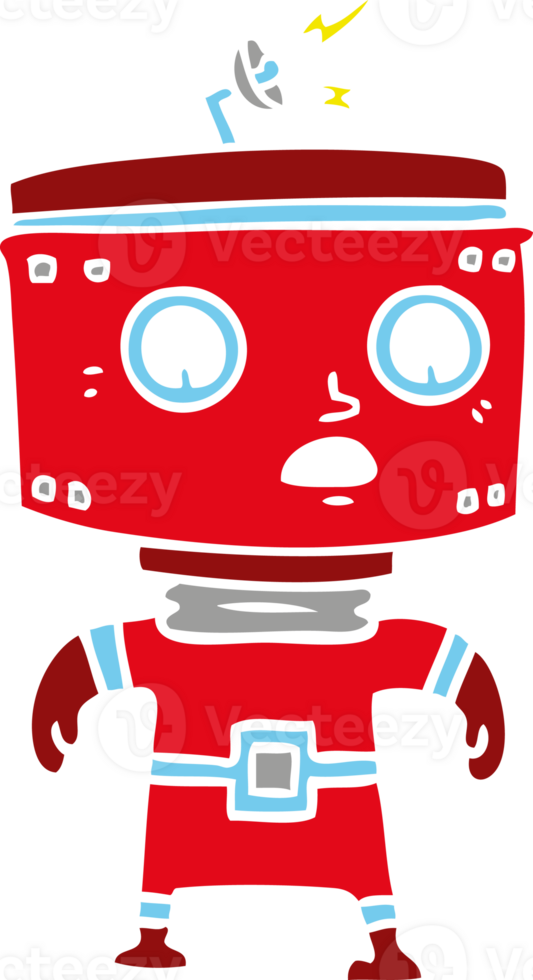 flat color style cartoon robot png