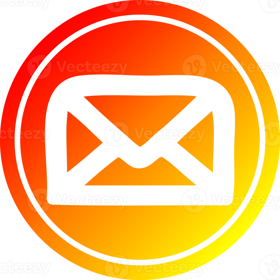 envelope letter circular icon with warm gradient finish png