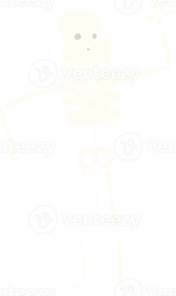 flat color illustration cartoon skeleton png