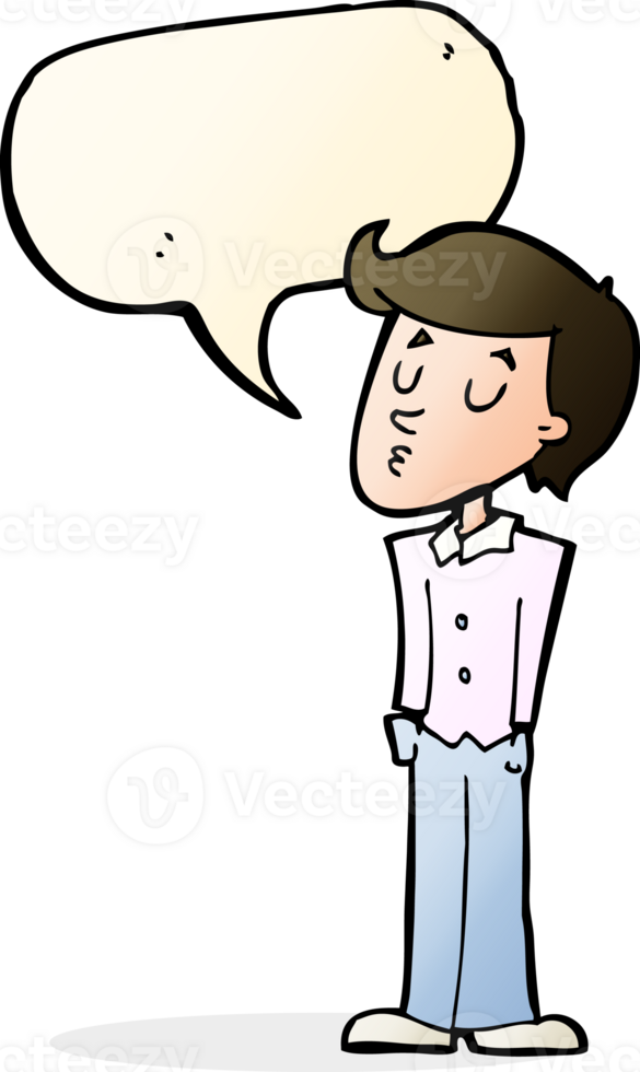 cartoon calm man with speech bubble png