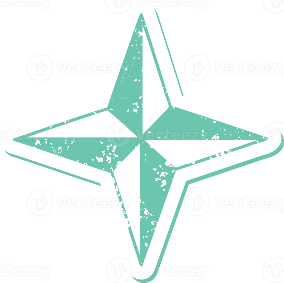 iconic distressed sticker tattoo style image of a star png