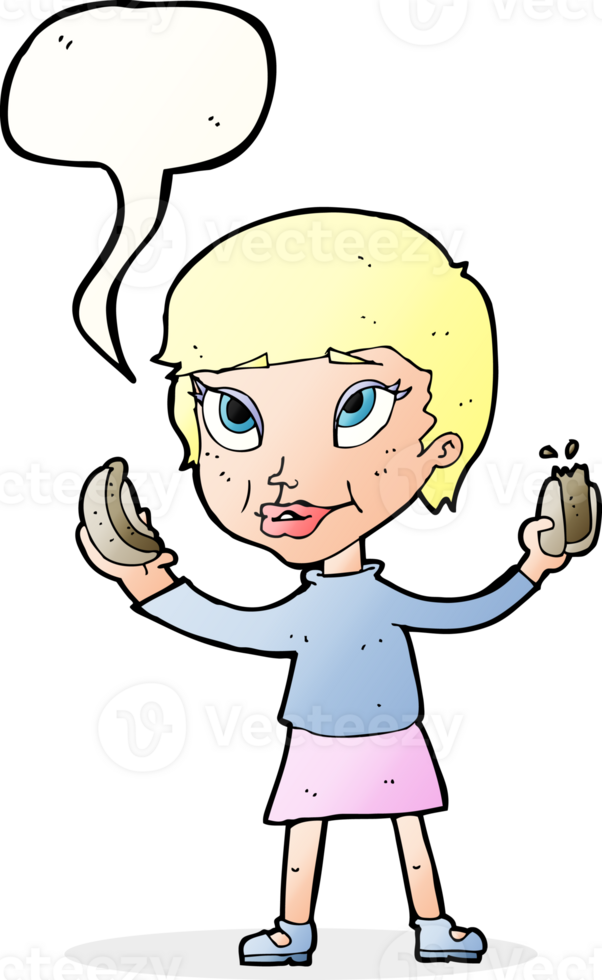 cartoon woman eating hotdogs with speech bubble png