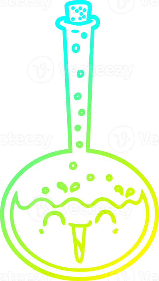 cold gradient line drawing of a cartoon chemical potion png
